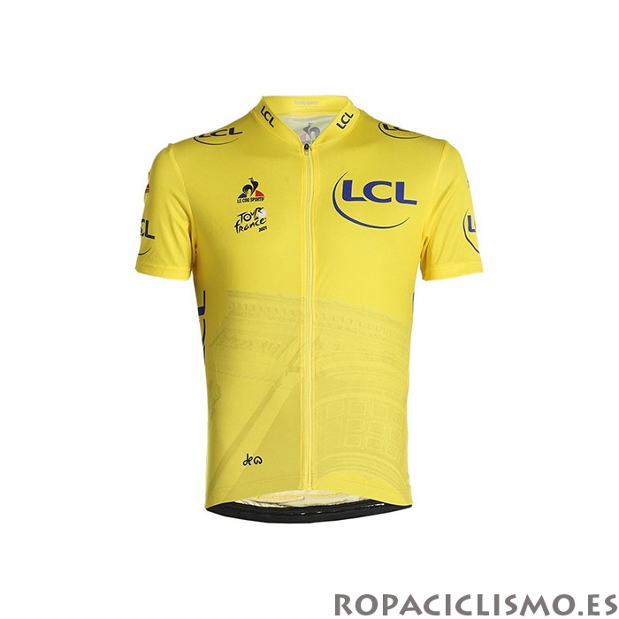 2021 Maillot Tour de France Tirantes Mangas Cortas Amarillo
